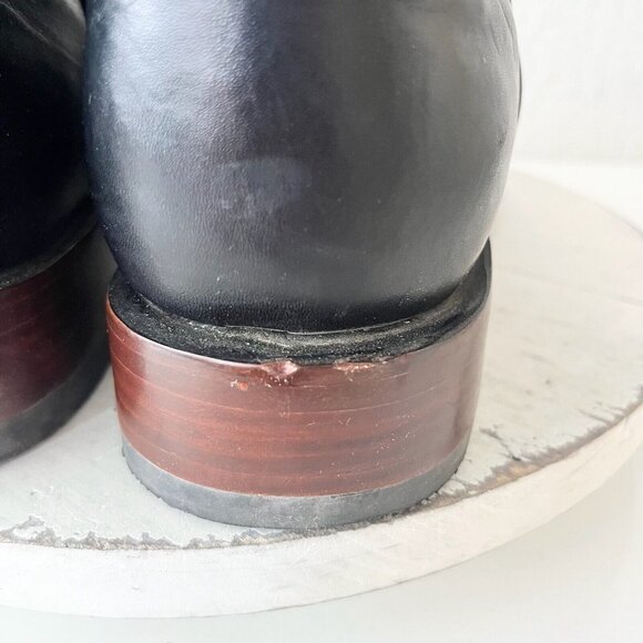 Rod Patrick Mens Cowboy Boots Size 13C Black Calf Leather Western Blunt Toe EUC - Picture 4 of 13